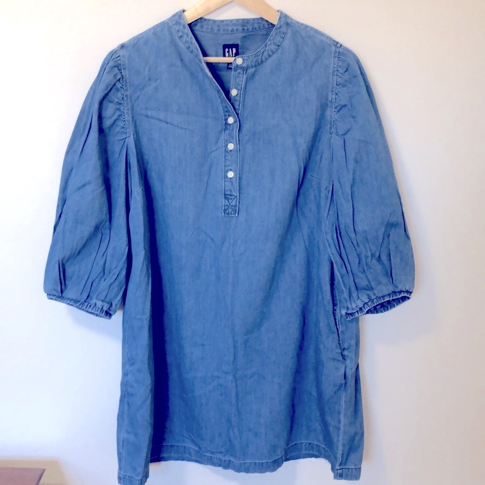 Gap Denim Dress with Puff Sleeves